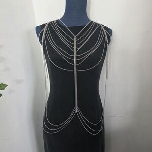 Statement Silver Body Harness Body Chain